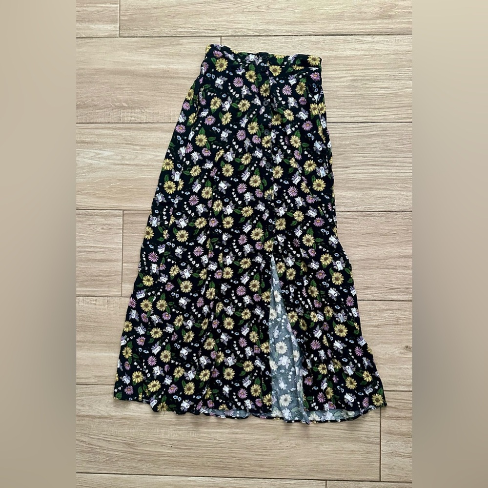 Thorn & Fable Ghost Butterflies & Flowers Maxi Skirt - Picture 3 of 5